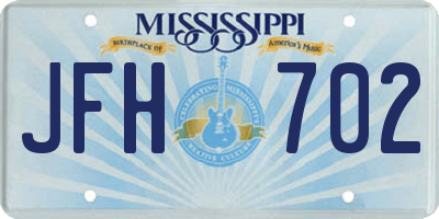 MS license plate JFH702