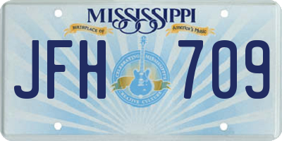 MS license plate JFH709