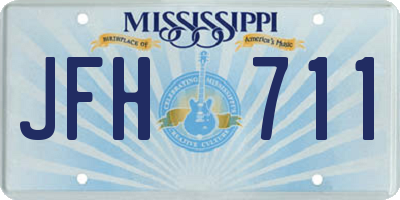 MS license plate JFH711