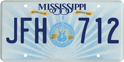 MS license plate JFH712