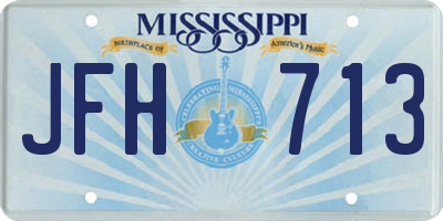 MS license plate JFH713
