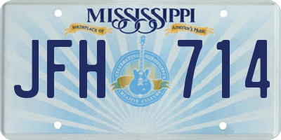 MS license plate JFH714