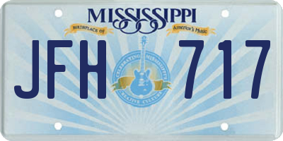 MS license plate JFH717