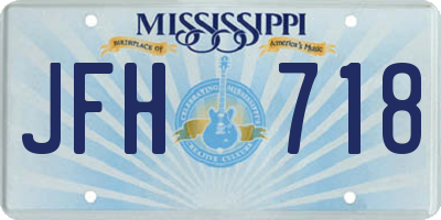 MS license plate JFH718
