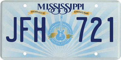 MS license plate JFH721