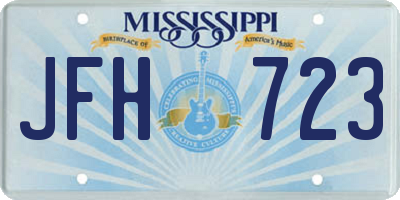MS license plate JFH723
