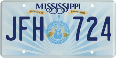 MS license plate JFH724
