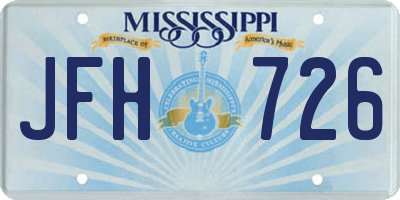 MS license plate JFH726