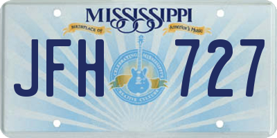 MS license plate JFH727