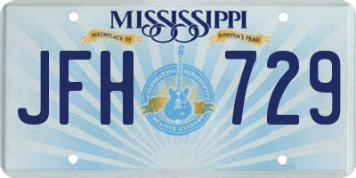 MS license plate JFH729