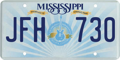 MS license plate JFH730