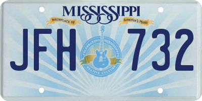 MS license plate JFH732