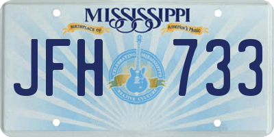 MS license plate JFH733