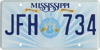 MS license plate JFH734