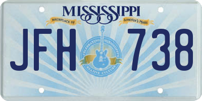 MS license plate JFH738