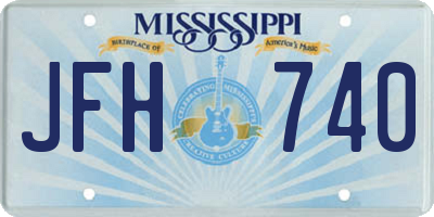 MS license plate JFH740