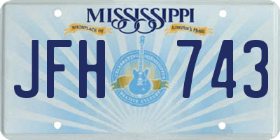 MS license plate JFH743