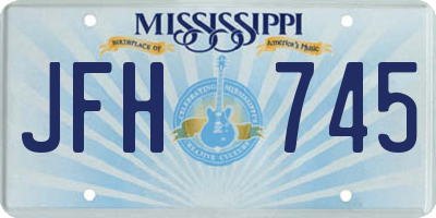 MS license plate JFH745