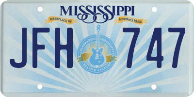 MS license plate JFH747