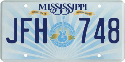 MS license plate JFH748