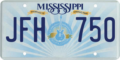 MS license plate JFH750