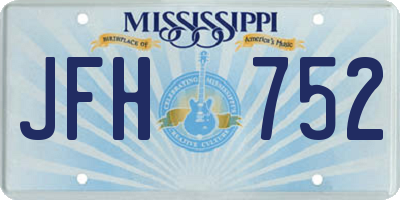 MS license plate JFH752