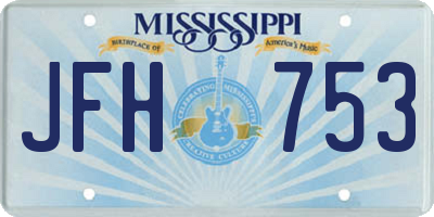 MS license plate JFH753