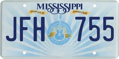 MS license plate JFH755