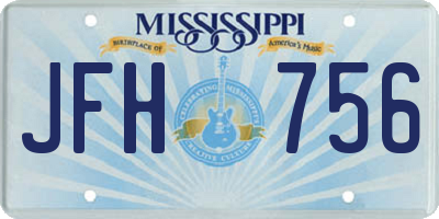 MS license plate JFH756