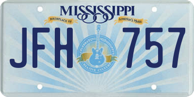 MS license plate JFH757