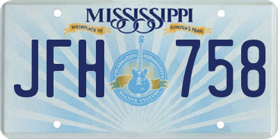 MS license plate JFH758