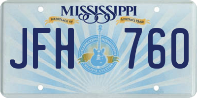 MS license plate JFH760