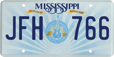 MS license plate JFH766