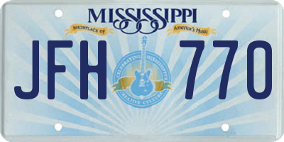 MS license plate JFH770
