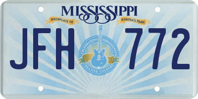 MS license plate JFH772