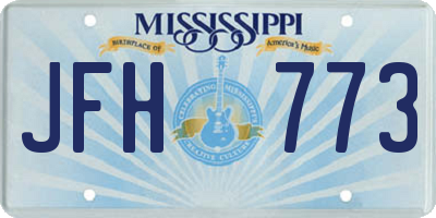 MS license plate JFH773