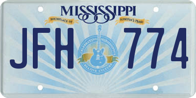 MS license plate JFH774