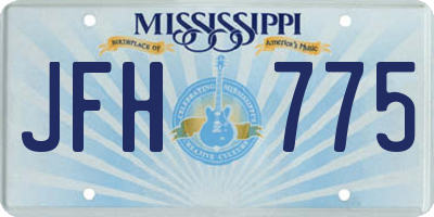 MS license plate JFH775
