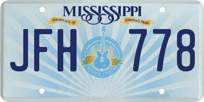 MS license plate JFH778