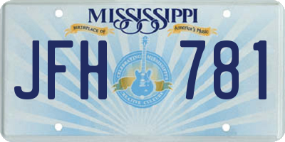 MS license plate JFH781