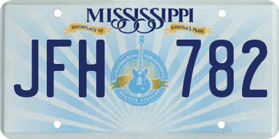 MS license plate JFH782