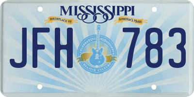 MS license plate JFH783