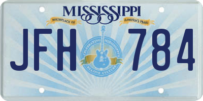 MS license plate JFH784