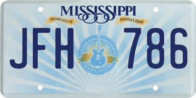 MS license plate JFH786