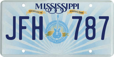MS license plate JFH787