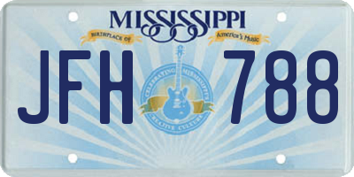 MS license plate JFH788