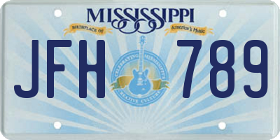 MS license plate JFH789