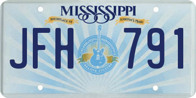 MS license plate JFH791