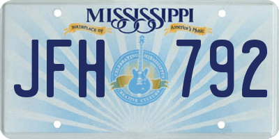 MS license plate JFH792