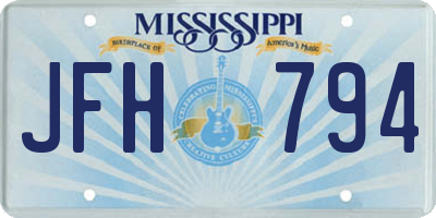 MS license plate JFH794